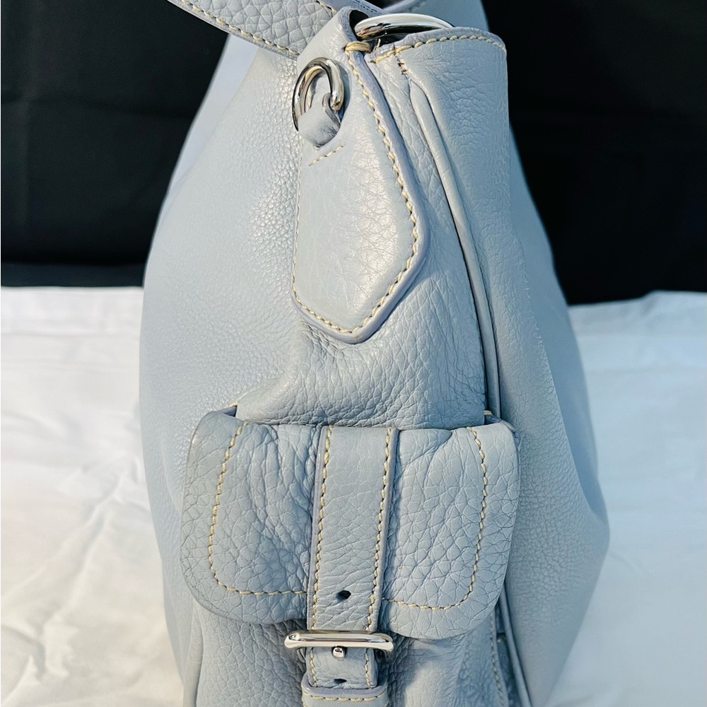 Prada Vintage Light Blue Leather Button Closure Shoulder Bag - Picture 6 of 16